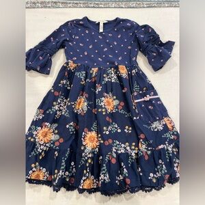 Matilda Jane Floral Navy Dress with Ruffles